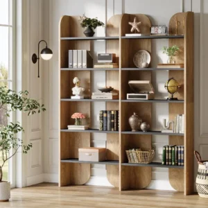 70.8" Bookshelf, 5-Tier Bookcase with Open Display Shelves