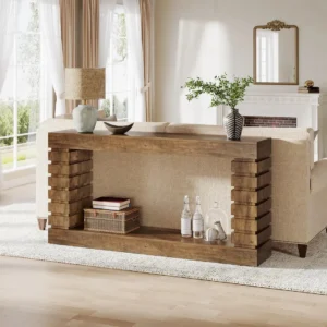 70.8" Console Table, Wood Rectangular Sofa Table for Living Room