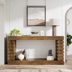 70.8" Console Table, Wood Rectangular Sofa Table for Living Room