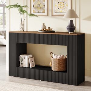 55” Console Table, Wood Entryway Table, Sofa Table with Storage
