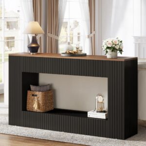 55” Console Table, Wood Entryway Table, Sofa Table with Storage