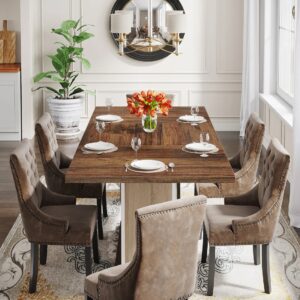 55” Dining Table, Wooden Kitchen Dinner Table For 4-6 people