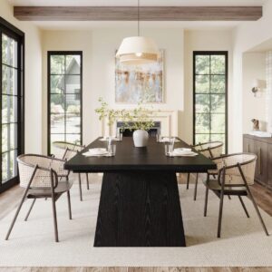 63” Dining Table, Farmhouse Wood Kitchen Table for 6 People